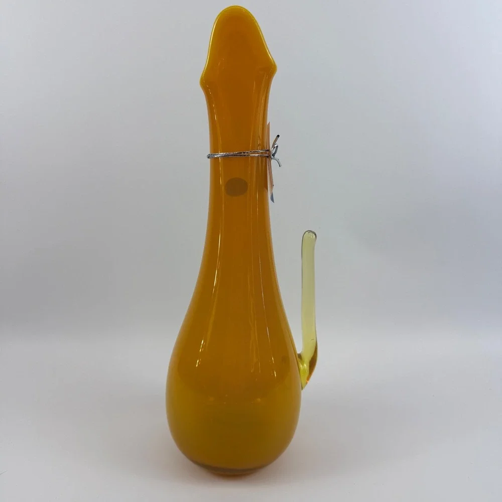 Blenko 2025 WV Day Companion Vase Holler Song Citrine Swung Vase Whistle Pull
